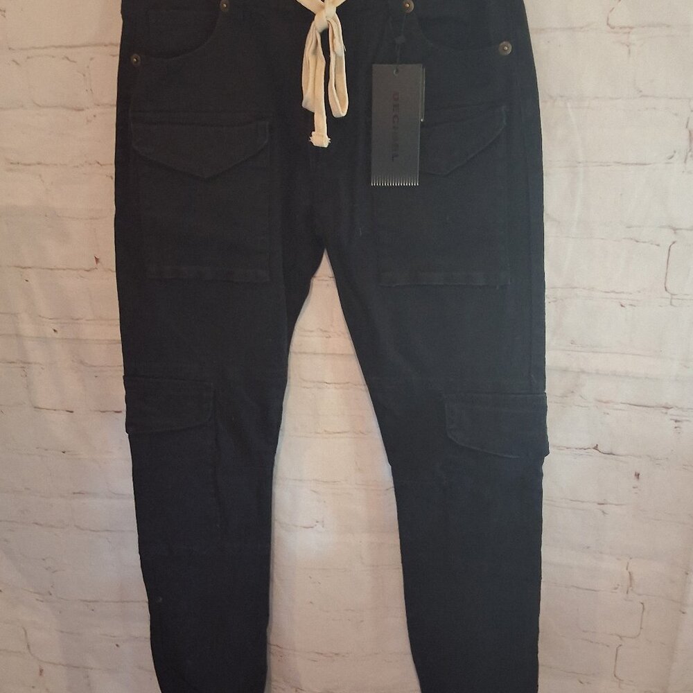 Decibel Men's Cargo W Rib Bottoms Pants Front Draw String